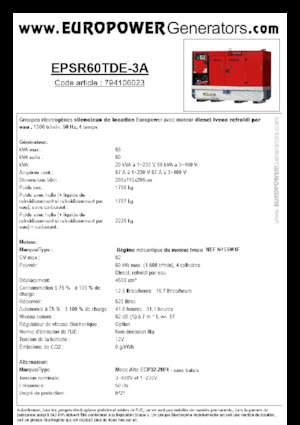 Generatori diesel Europower EPSR60TDE-3A (MA)