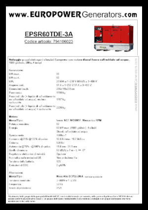Generatori diesel Europower EPSR60TDE-3A (MA)