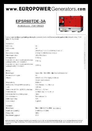 Generatori diesel Europower EPSR60TDE-3A (MA)