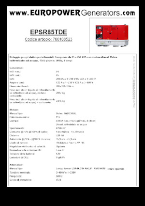 Generatori diesel Europower EPSR85TDE (LS)