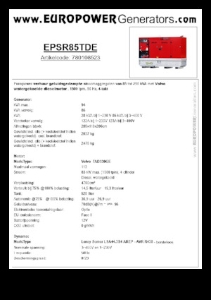 Generatori diesel Europower EPSR85TDE (LS)