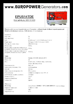 Generatori diesel Europower EPUS14TDE (LS)