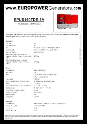Generatori diesel Europower EPUS150TDE-3A (LS)