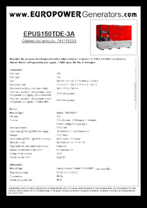 Generatori diesel Europower EPUS150TDE-3A (LS)