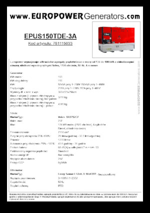 Generatori diesel Europower EPUS150TDE-3A (LS)