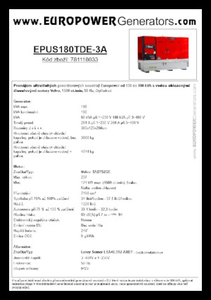 Generatori diesel Europower EPUS180TDE-3A (LS)