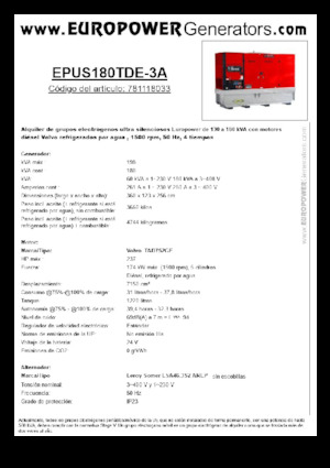 Generatori diesel Europower EPUS180TDE-3A (LS)