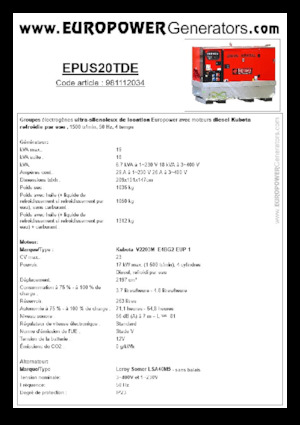 Generatori diesel Europower EPUS20TDE (LS)