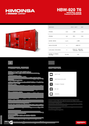 Generatori diesel HIMOINSA HBW-920 T6
