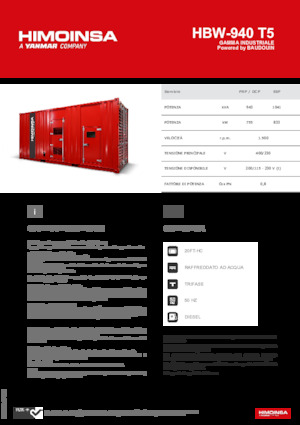 Generatori diesel HIMOINSA HBW-940 T5