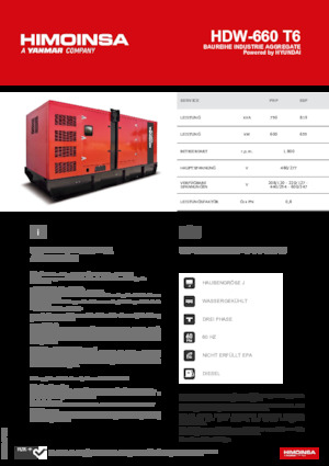 Generatori diesel HIMOINSA HDW-660 T6