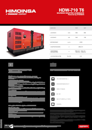 Generatori diesel HIMOINSA HDW-710 T6