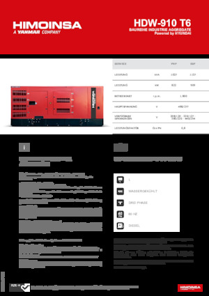 Generatori diesel HIMOINSA HDW-910 T6