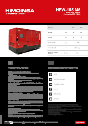 Generatori diesel HIMOINSA HFW-105 M5
