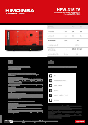 Generatori diesel HIMOINSA HFW-315 T6