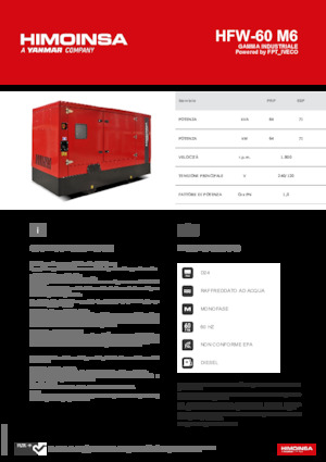 Generatori diesel HIMOINSA HFW-60 M6