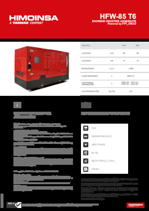 Generatori diesel HIMOINSA HFW-85 T6