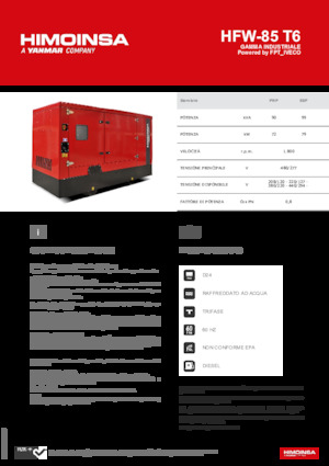 Generatori diesel HIMOINSA HFW-85 T6
