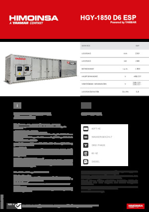 Generatori diesel HIMOINSA HGY-1850 D6 ESP