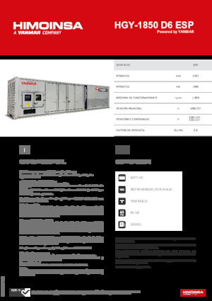 Generatori diesel HIMOINSA HGY-1850 D6 ESP
