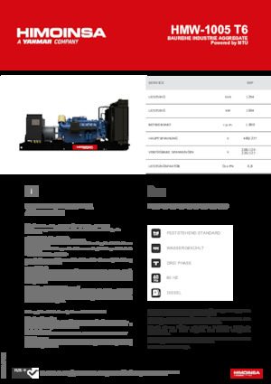 Generatori diesel HIMOINSA HMW-1005 T6