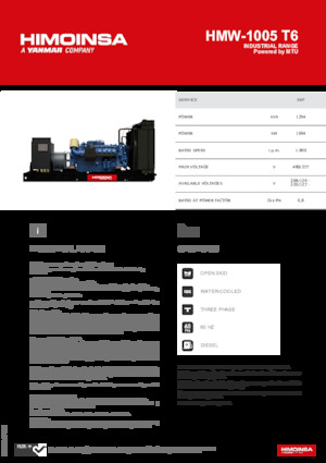 Generatori diesel HIMOINSA HMW-1005 T6