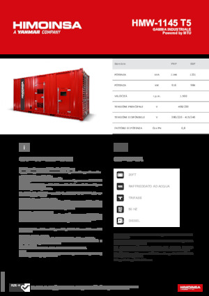 Generatori diesel HIMOINSA HMW-1145 T5