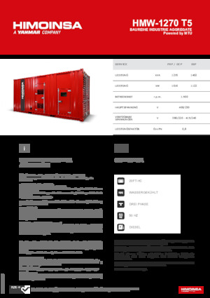 Generatori diesel HIMOINSA HMW-1270 T5