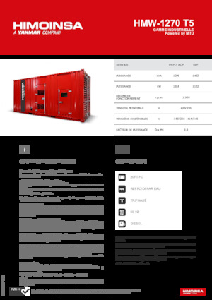 Generatori diesel HIMOINSA HMW-1270 T5