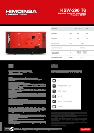 Generatori diesel HIMOINSA HSW-290 T6