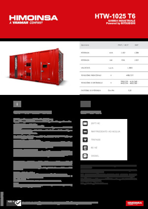 Generatori diesel HIMOINSA HTW-1025 T6