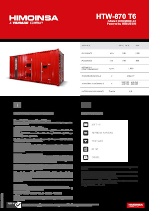 Generatori diesel HIMOINSA HTW-870 T6