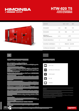 Generatori diesel HIMOINSA HTW-920 T5