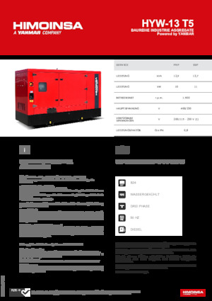 Generatori diesel HIMOINSA HYW-13 T5