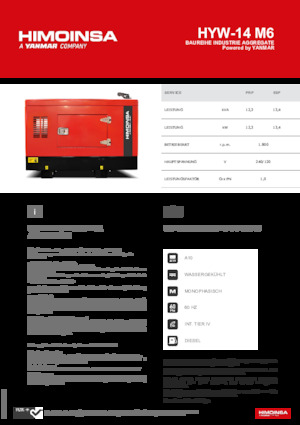 Generatori diesel HIMOINSA HYW-14 M6