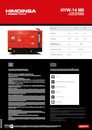 Generatori diesel HIMOINSA HYW-14 M6