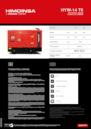 Generatori diesel HIMOINSA HYW-14 T6