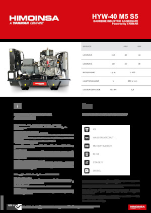 Generatori diesel HIMOINSA HYW-40 M5 S5