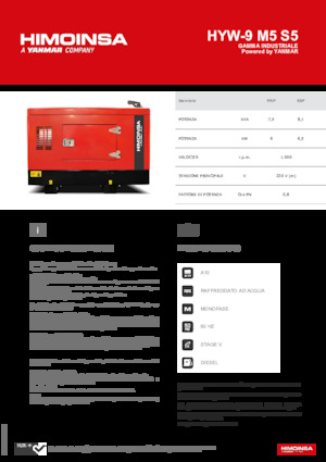 Generatori diesel HIMOINSA HYW-9 M5 S5
