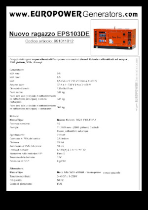Generatori diesel Europower New Boy EPS103DE (MA)