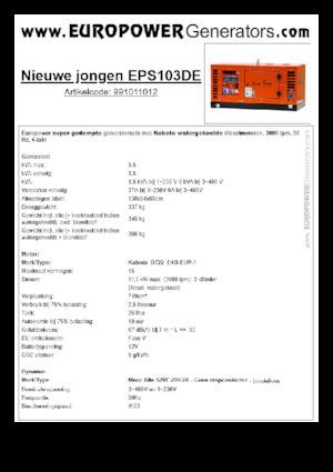 Generatori diesel Europower New Boy EPS103DE (MA)