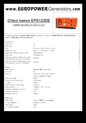 Generatori diesel Europower New Boy EPS123DE (S)