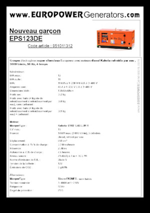 Generatori diesel Europower New Boy EPS123DE (S)