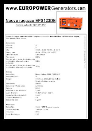 Generatori diesel Europower New Boy EPS123DE (S)