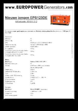 Generatori diesel Europower New Boy EPS123DE (S)