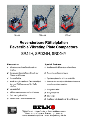 Piastre vibranti reversibili Delko SRD 24 H
