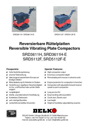Piastre vibranti reversibili Delko SRD 3611 H/-E