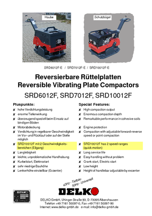 Piastre vibranti reversibili Delko SRD 10012 F/-E