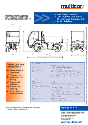 Veicoli comunali multiuso diesel Multicar TREMO T+