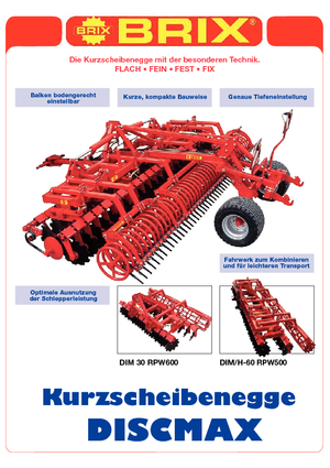 Erpici a dischi-gancio Brix Discmax 40 RPW Ø 500